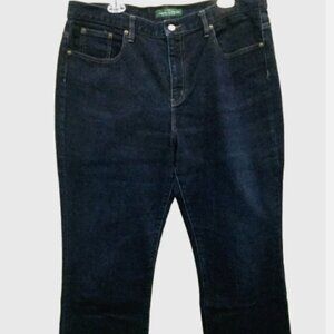 Lauren Ralph Lauren LRL Women Size 16 Jeans Bootcut Stretch Dark Denim Insm 32"